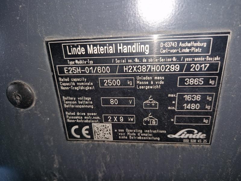 LINDE E25H - 01/600, bateriový, triplex, pozicioner, k pronájmu i prodeji