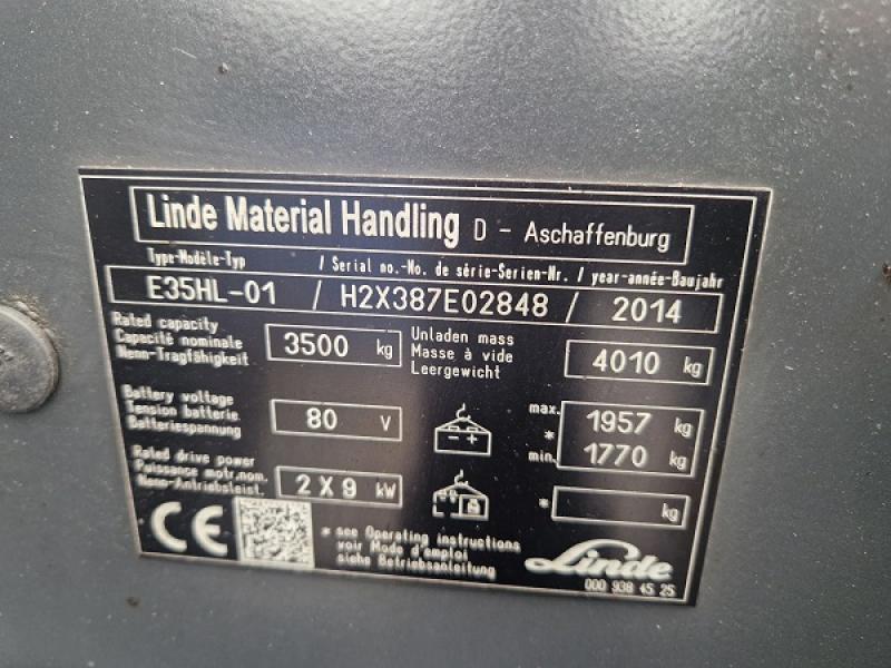 LINDE E35HL, bateriový, DUPLEX 3,2m, K PRONÁJMU i PRODEJI