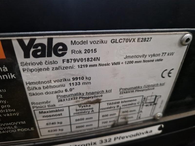 YALE GLC 70 VX, pohon LPG, KOMPAKTNÍ provedení! s SPZ na komunikace! Pouze k pronájmu